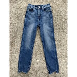 DL1961 Farrow Jeans Womens 25 Blue High Rise Skinny Portage 5-Pocket Chewed‎ Hem